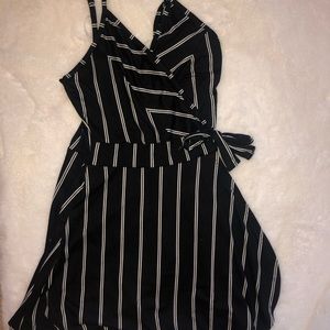 Black Striped Romper